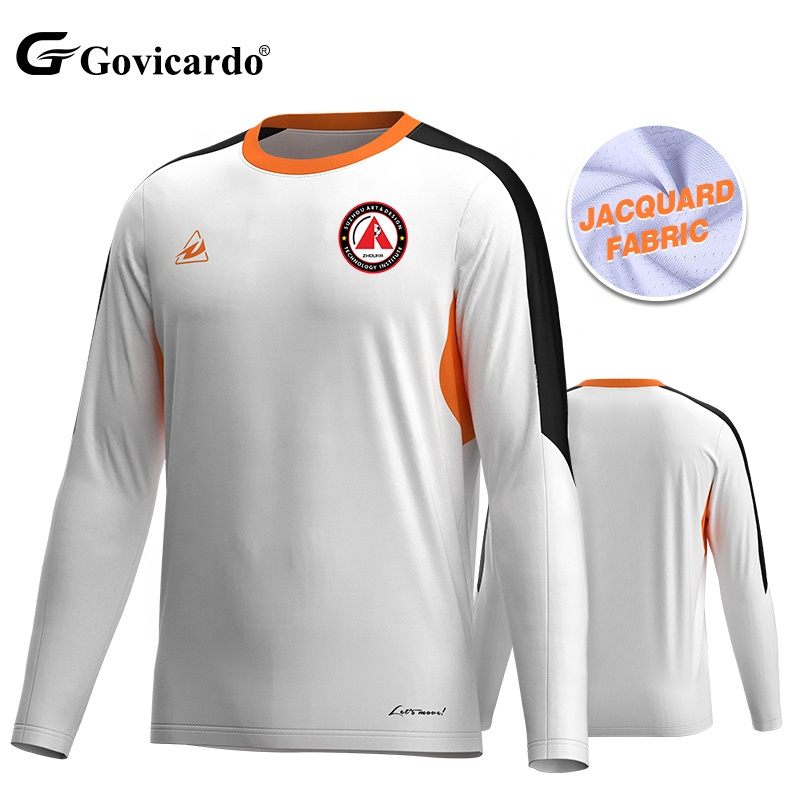 Custom Premium Quality Jacquard Soccer Jersey Shirt Long Sleeve Digital Printed Breathable Team Uniform for Football Training
