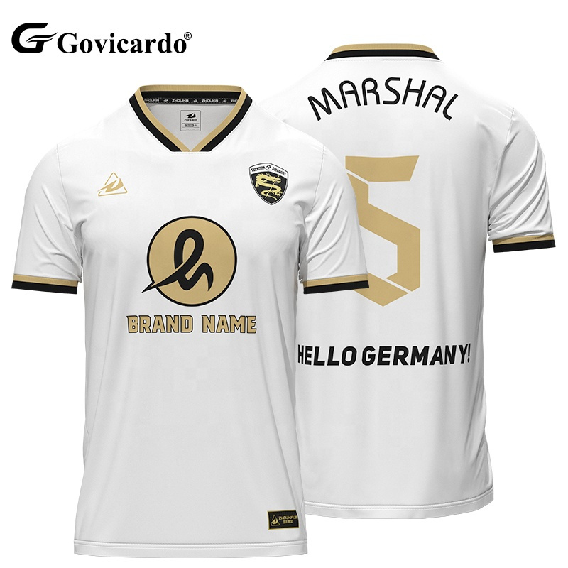 OEM Custom Embossed Soccer Jersey Polyester Digital Print wi