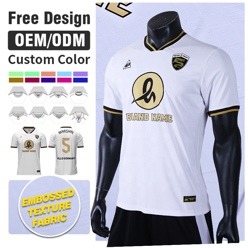 OEM Custom Sublimation Embossed Soccer Jersey Automated Cutt