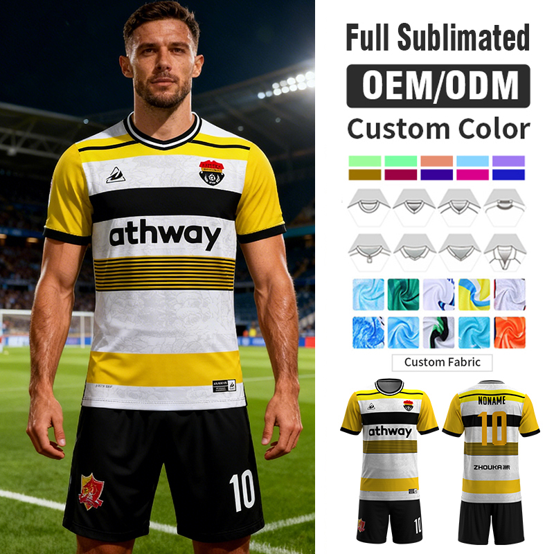 Custom Sublimated Striped Soccer Jerseys Set Maillot De Foot