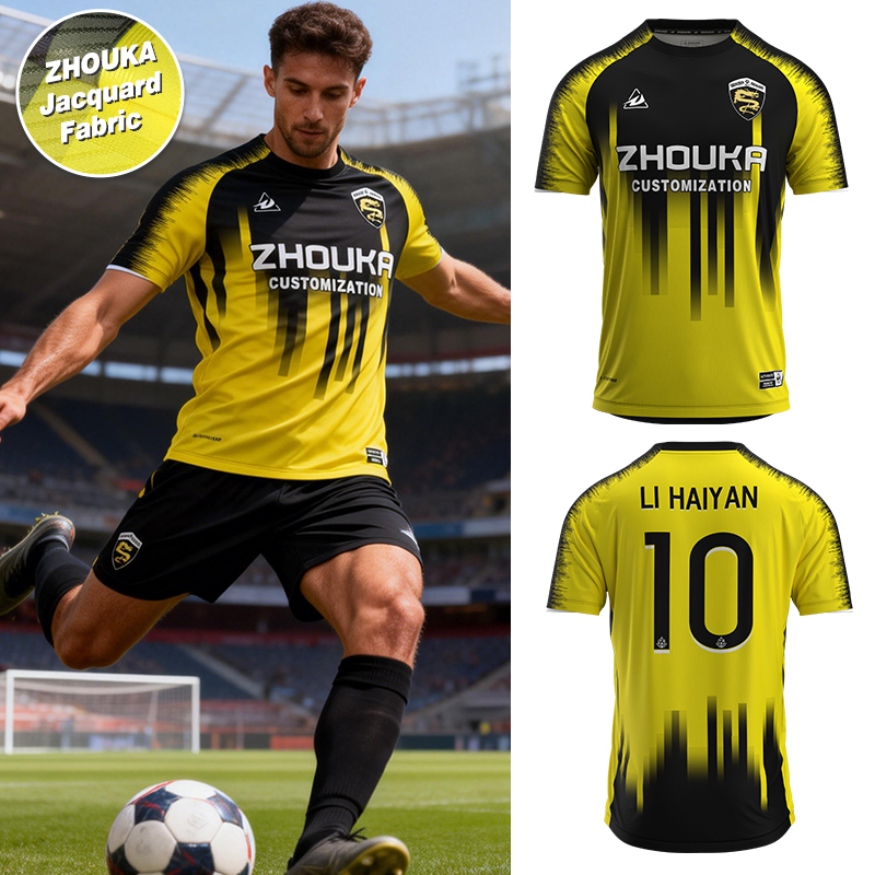 Factory Direct High Quality Polyester Jacquard Soccer Jersey