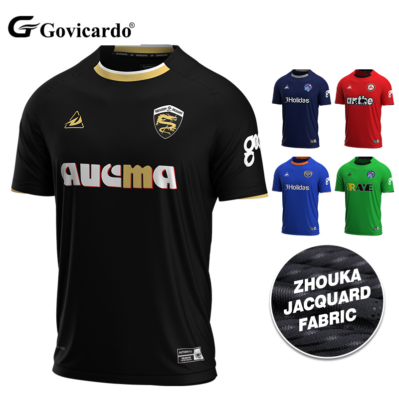 Bulk Custom Jacquard Soccer Jersey High Quality Personalized logo Digital Printed Team Uniform Football Shirts for Match Edition