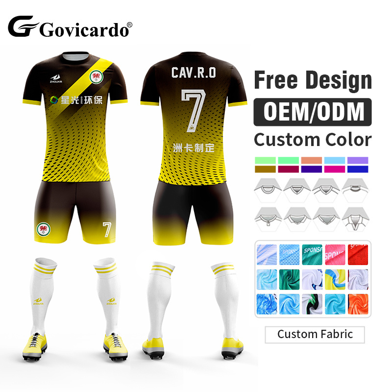 ODM/OEM Custom Football Jersey Set Regular Fit Soccer Wear w