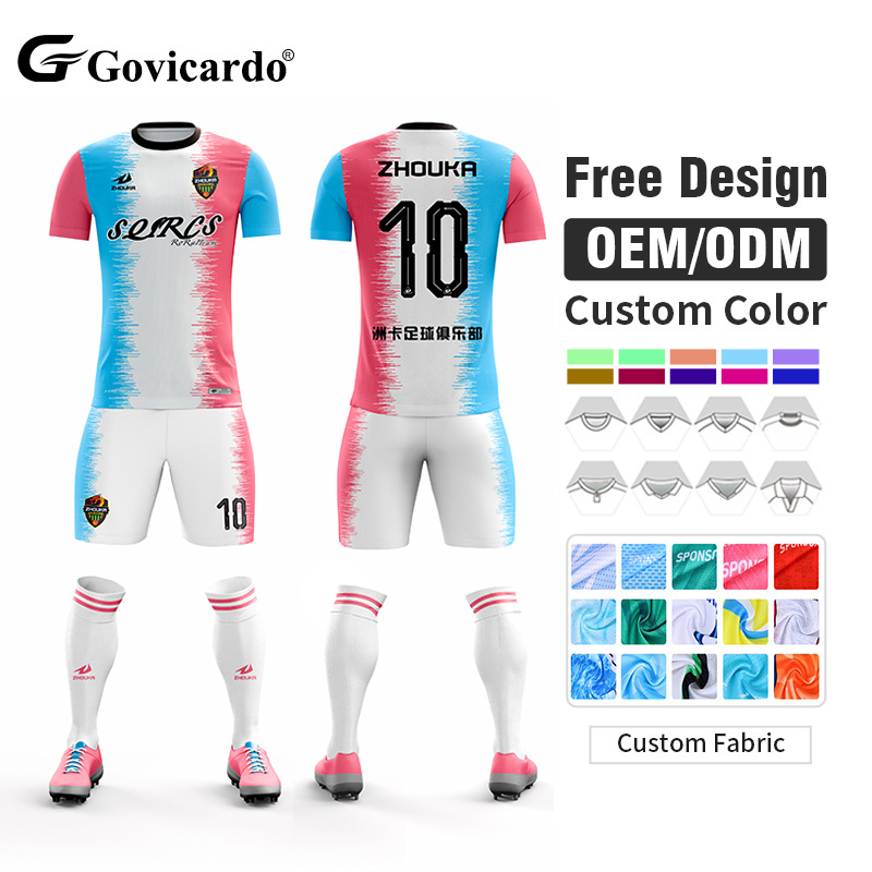 Custom Sublimated Soccer Uniform Set Full Kit for Men Breathable Quick Dry  Polyester Football Jersey and Shorts Soccer Jersey