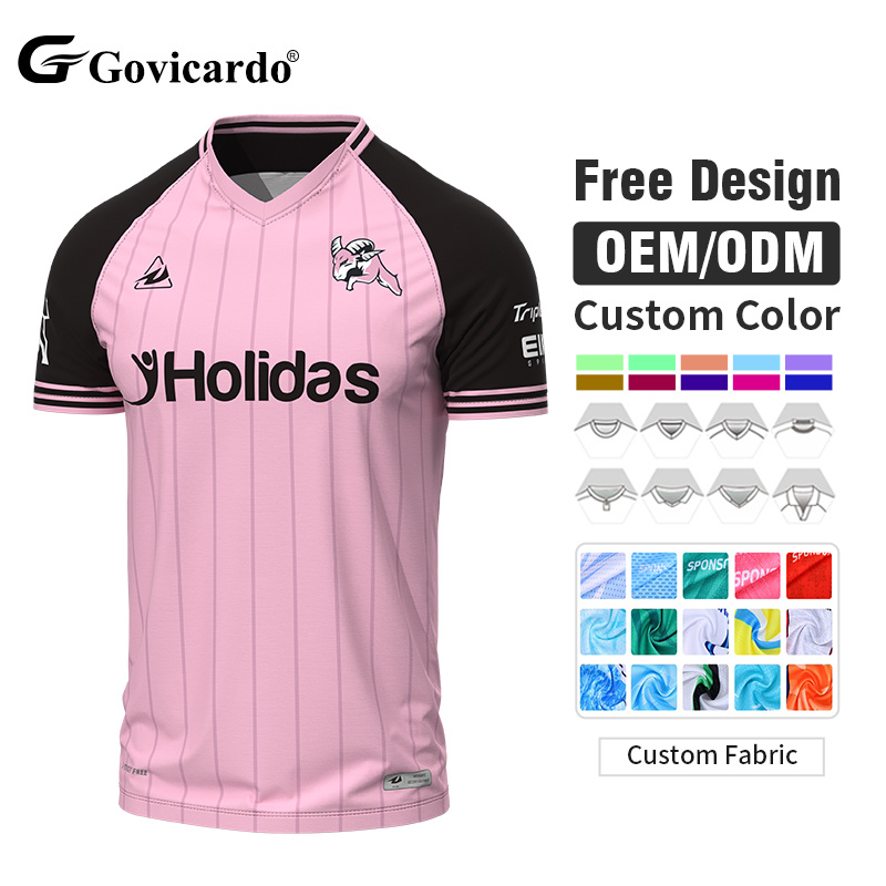 Factory Direct OEM Custom Design Football Jersey Professional Sublimation Automated Cutting Custom Sponsor Logo Soccer Uniform