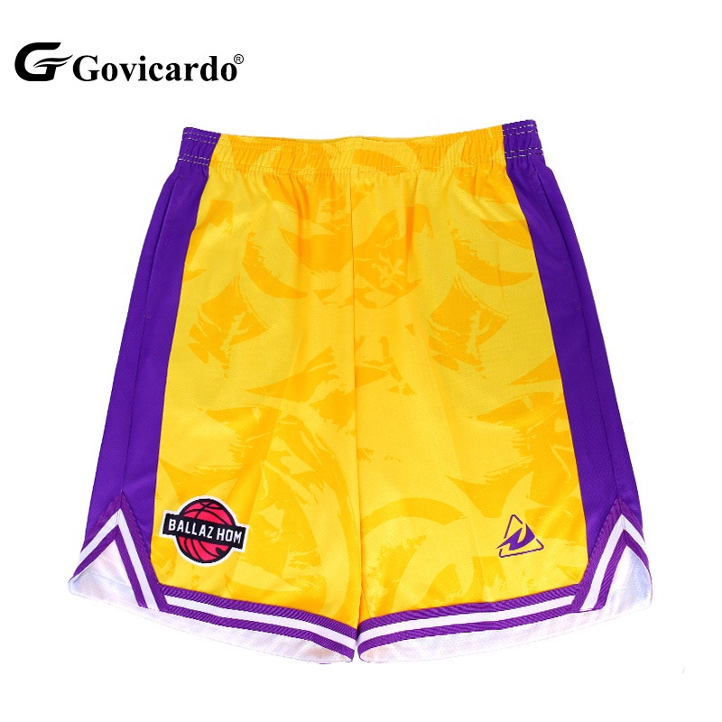 Custom Design Latest Polyester Embroidered Basketball Shorts for Men Wholesale Sublimation Basketball Wear Mesh Shorts Sport