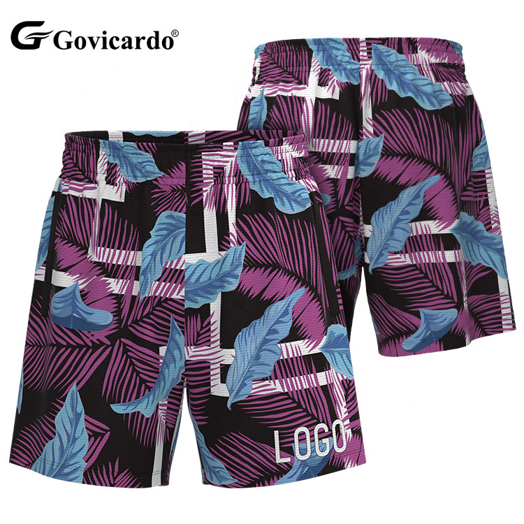 Custom Designed Men's Plus Size Polyester Sublimation Print Basketball Shorts Breathable Mesh Sport Shorts with Graffiti Pattern