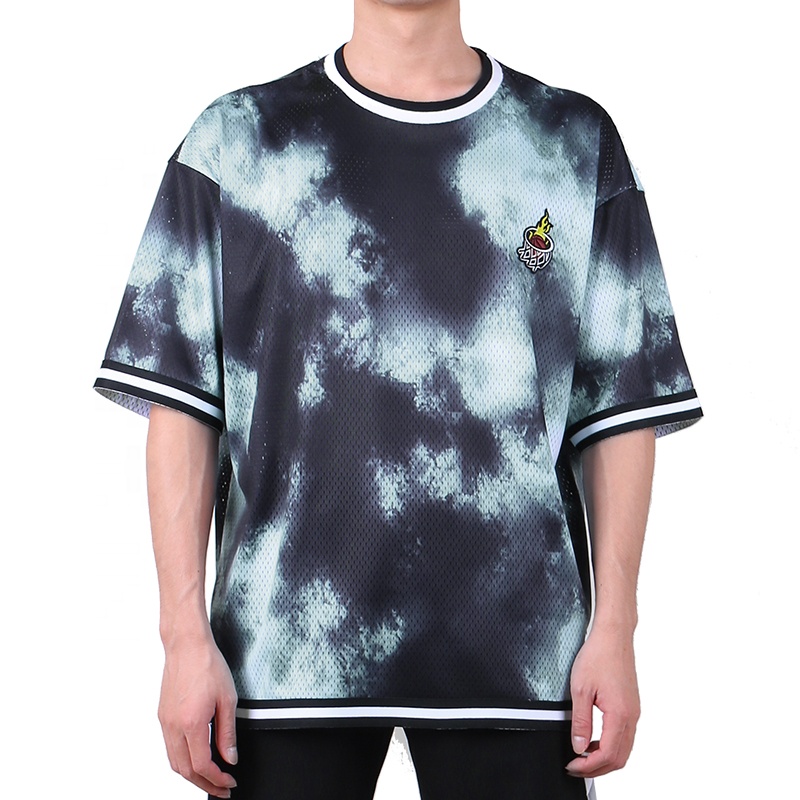Manufacturer Custom High Quality Mesh Sportswear Boxy Basketball T-Shirt Full Sublimation Hip Hop Men Basketball Jersey Shirt