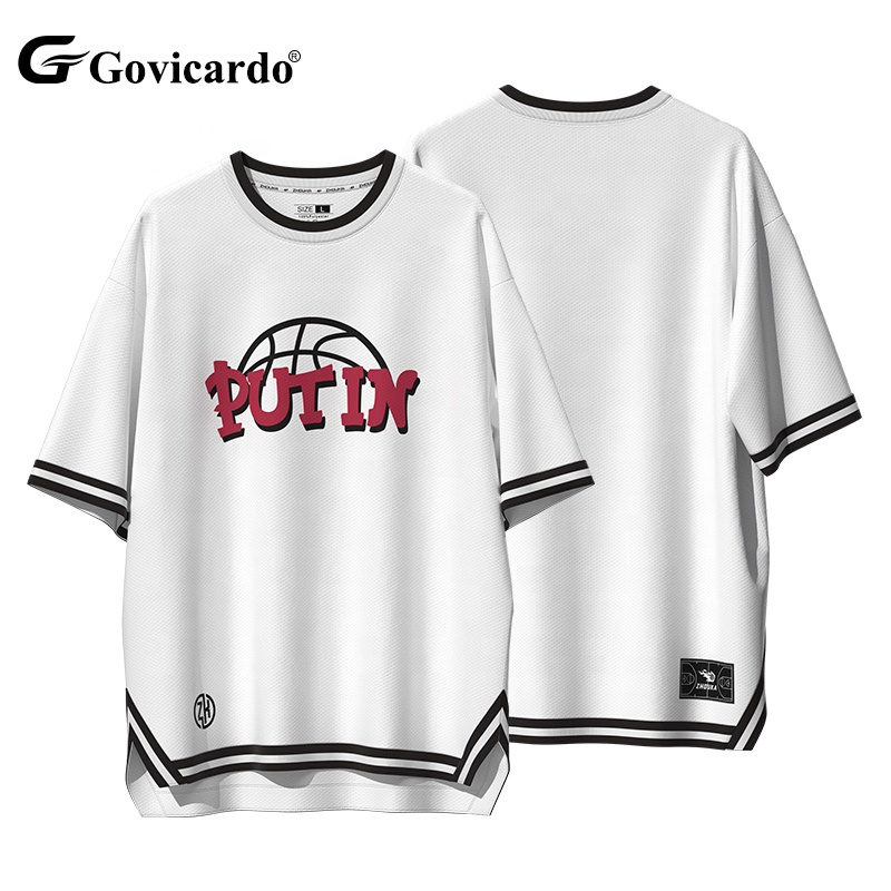 Custom High Quality Polyester Men's Oversize Drop Shoulder Boxy Jersey T-Shirt Printed Streetwear Basketball Jersey Plus Size