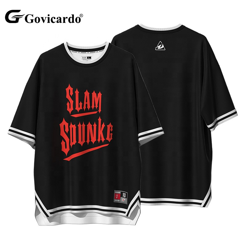 Custom Embroidery Logo Men'S Oversized Mesh Sportswear Boxy Jersey T Shirts Sublimation Streetwear Basketball Boxy Jersey Shirt
