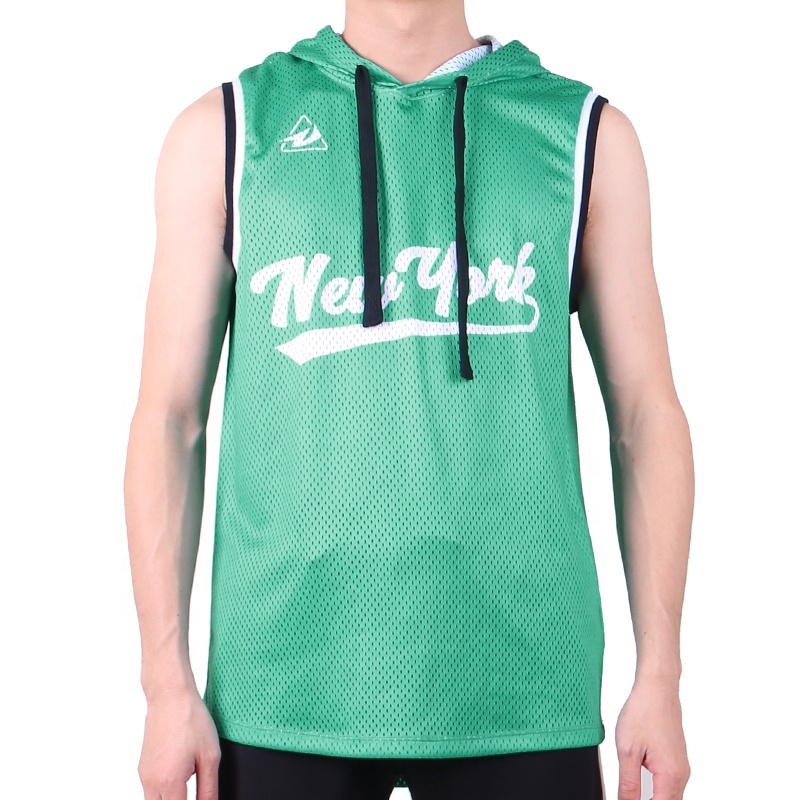 Men's Basketball Jersey Singlet Vest Custom Breathable Sleeveless Hooded Mesh Shooting Shirt Quick Dry Plus Size Options