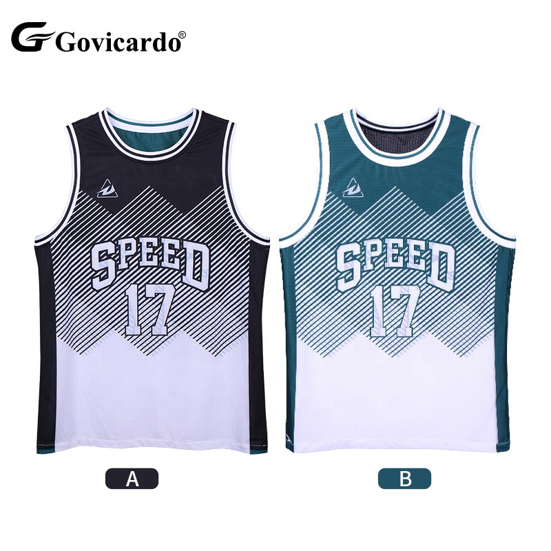 Custom Full Sublimation Double Side Reversible Basketball Jersey Singlet Shirt Breathable Basketball Wear Uniforms Set for Men