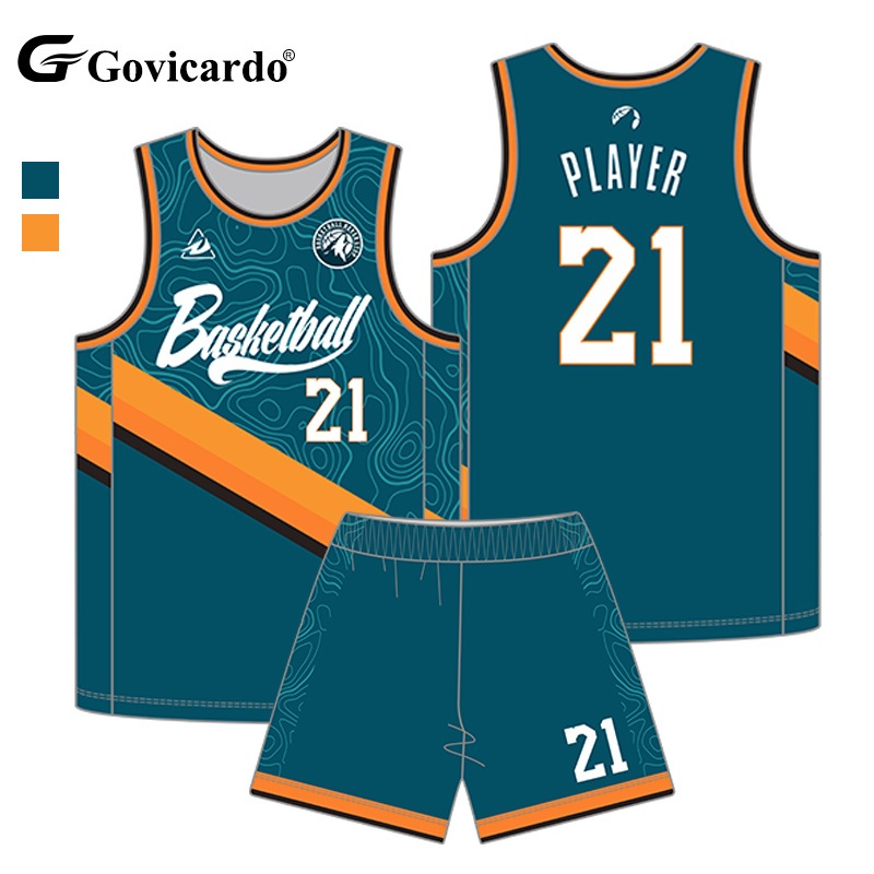 Customizable Plus Size Breathable Basketball Jersey Shirt Wholesale Youth Men's Basketball Uniforms Set Sublimation Printing