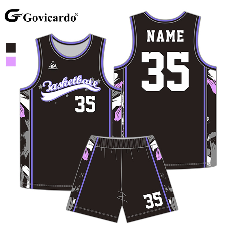 Men's Custom Reversible Basketball Jersey Youth Polyester Mesh Uniform Set Sublimation Digital Print Embroidered Logo Plus Size
