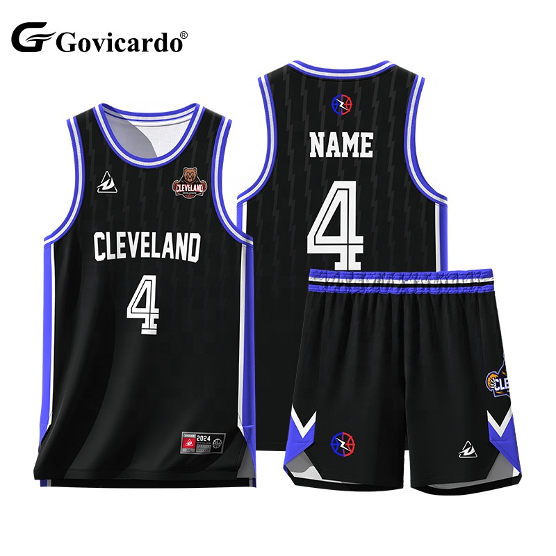 High Quality Custom Men's Basketball Jersey Set Breathable Reversible Polyester Sublimation Number Pattern Plus Size Blank