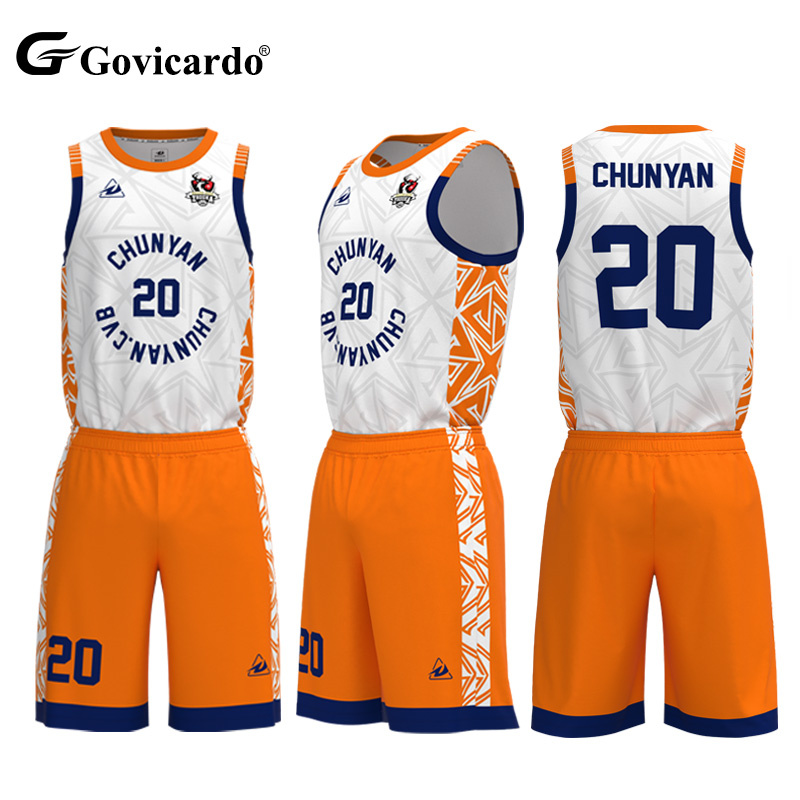 Low MOQ Custom Sublimation Team Club Logo Pattern Adult Basketball Uniform Wear Kits Sport Quick Dry Men Basketball Jersey Sets