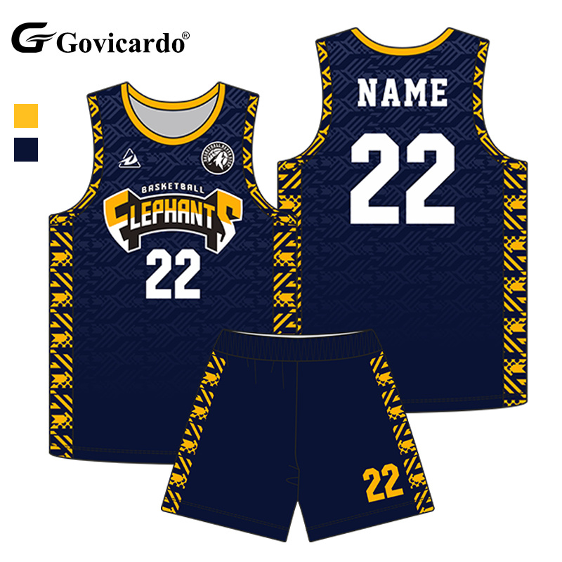 Custom Black Basketball Uniform Kit for Men Sublimated Jersey with Name and Number Full Sets of Basketball Wear