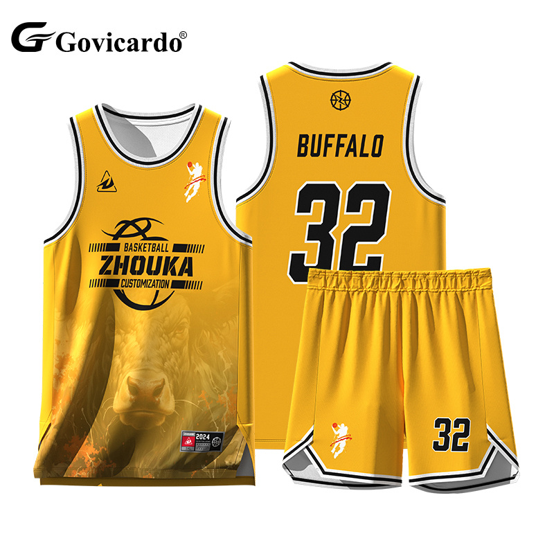Professional Custom Logo Reversible Basketball Uniform Jersey Sets 100% Polyester Breathable Plus Size Basketball Wear for Men
