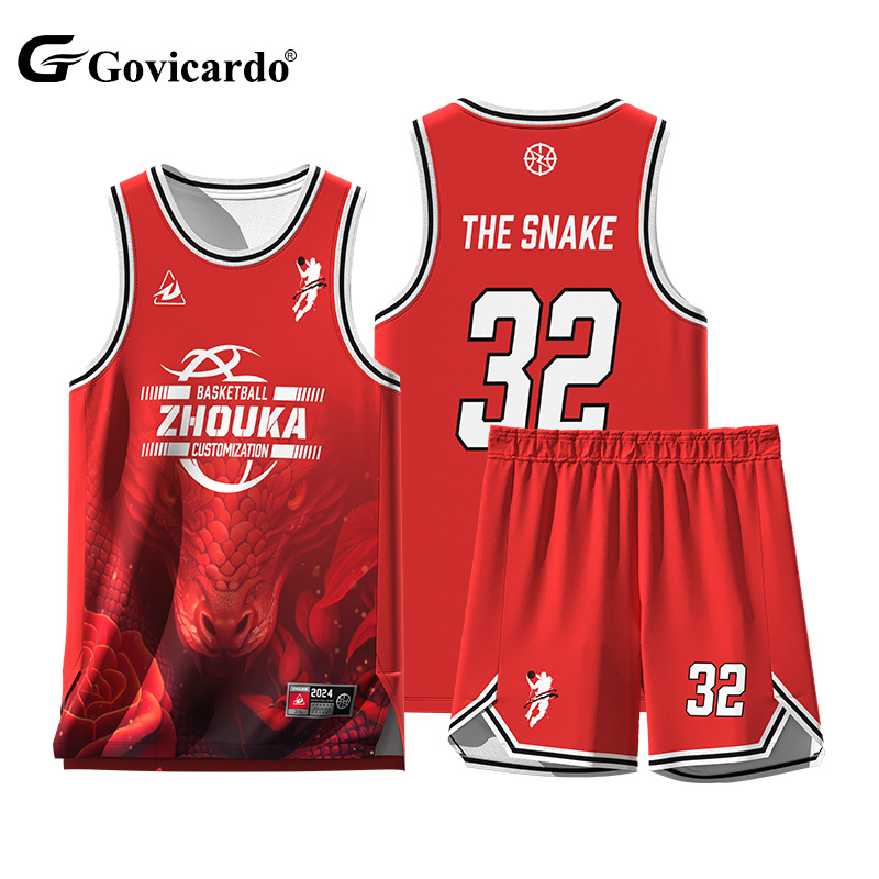 Men's Basketball Jersey Uniform Sets Custom Sublimated Printing Logo Low MOQ Comfortable Loose Fit Plus Size Basketball Vest