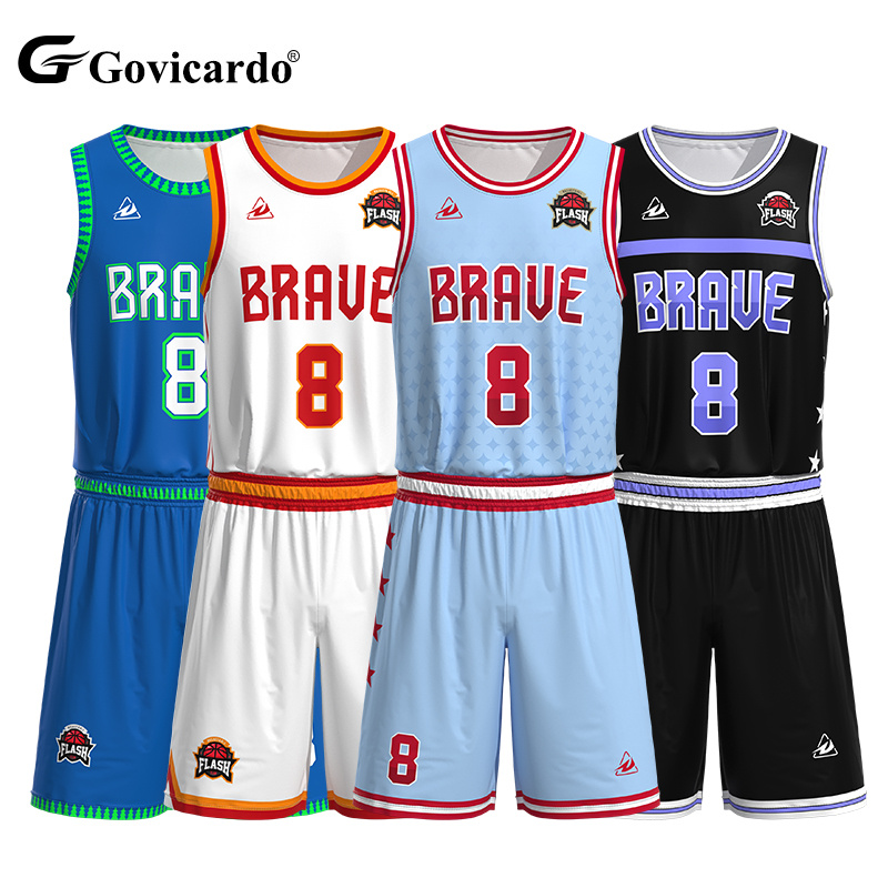 Custom Design Breathable Basketball Uniform Set Digital Reversible Sublimation Color Jersey Shirt and Shorts