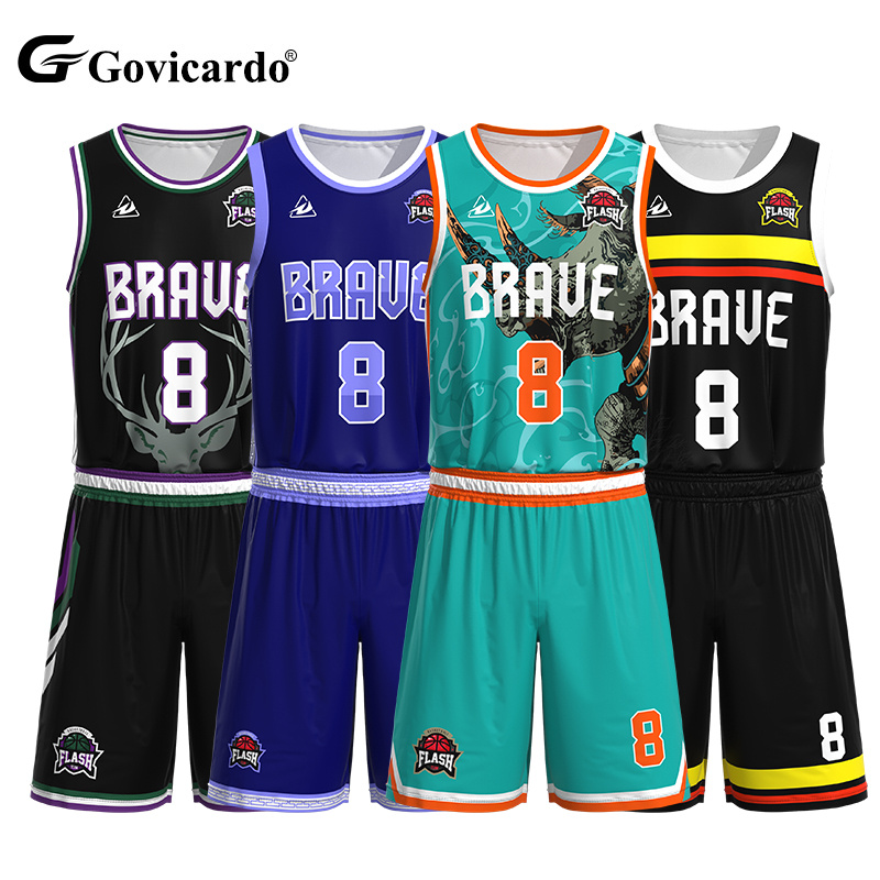 Custom Design Digital Print Breathable Basketball Uniform Sets Reversible Sublimation Mesh Jersey Direct Factory for Optimal