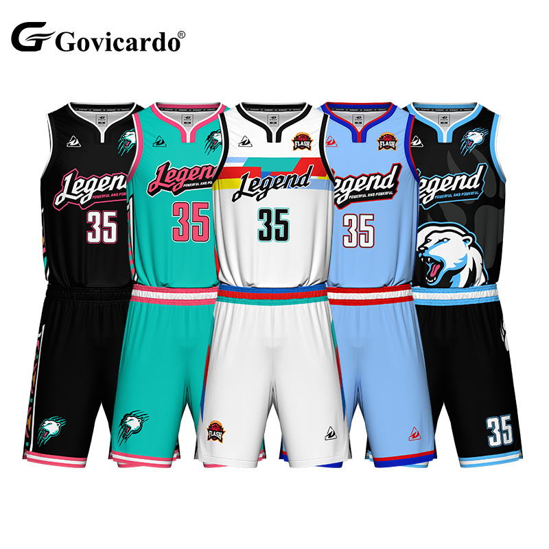 OEM Custom Reversible Basketball Uniform Sets Breathable Polyester Jersey Personalized Sublimation Printing Your Logo Dyed