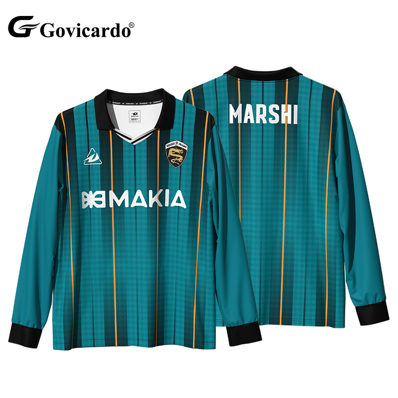 Custom Striped Design Long Sleeve Streetwear Jersey Sublimat
