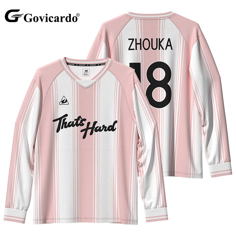 Custom Retro Vintage Long Sleeve Soccer Jersey for Men High Quality Polyester Streetwear Sublimation Logo Men's Football Shirt