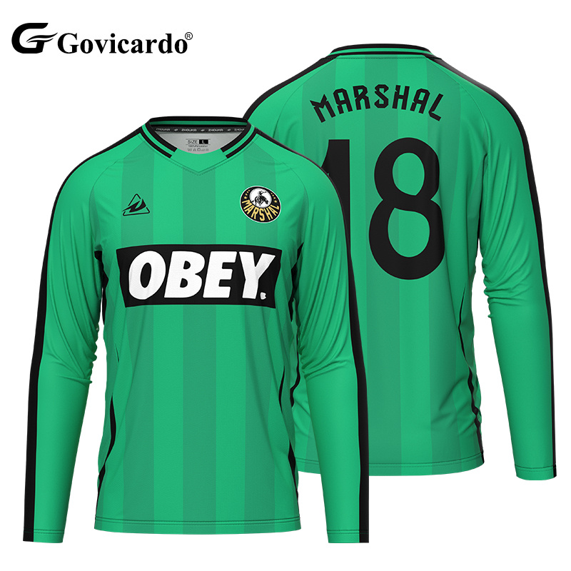 Wholesale Price Custom Lightweight Breathable Polyester Soccer Jersey Long Sleeve Training Shirt Sublimation Football T-Shirt