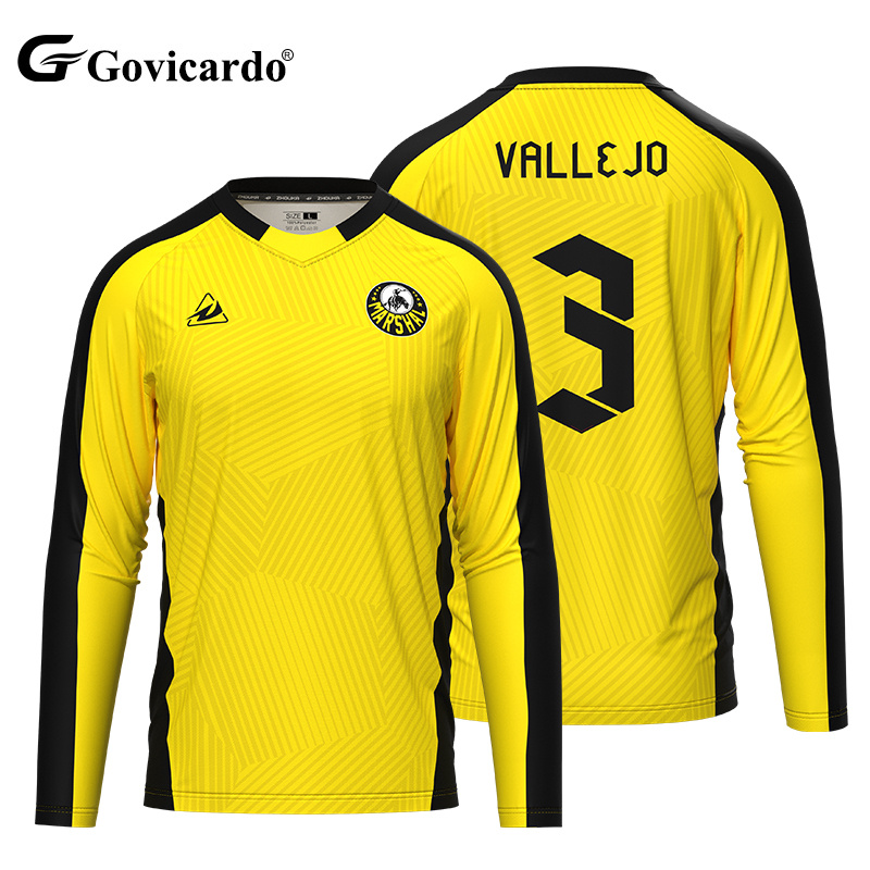 Premium Lightweight Breathable Polyester Sublimation Soccer Training Jersey Custom Long Sleeves Football Shirt for Training Wear