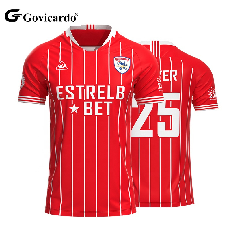 Custom Jacquard Fabric Soccer Jersey Football Shirt High Quality Quick Dry Men's Uniform Professional OEM Service