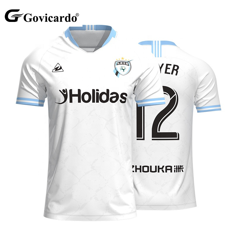 High Quality Jacquard Fabric Soccer Uniform Shirts New Desig