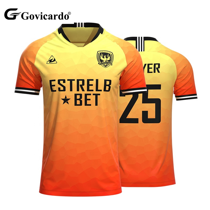 Custom Orange Soccer Football Jerseys Men's Uniform Shirts F