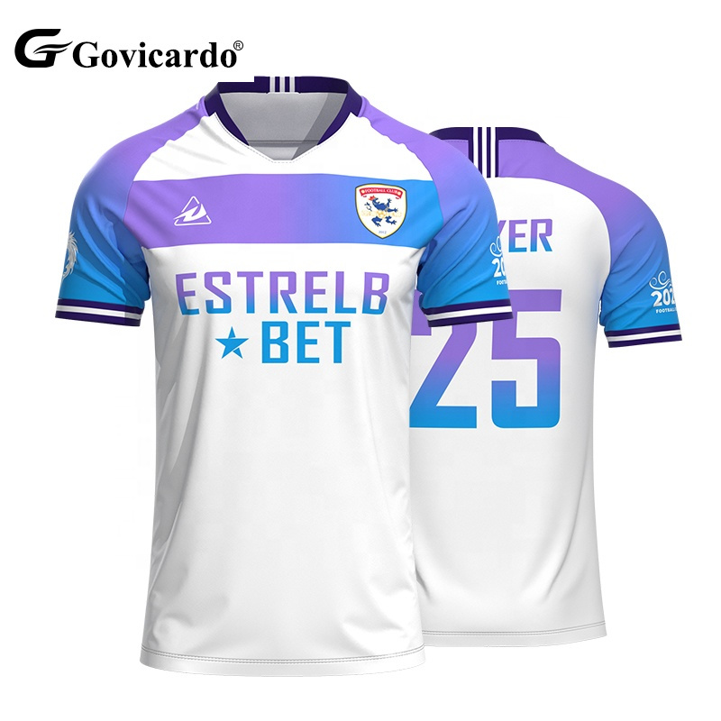 High Quality Jacquard Fabric Soccer Jersey Custom Design Qui