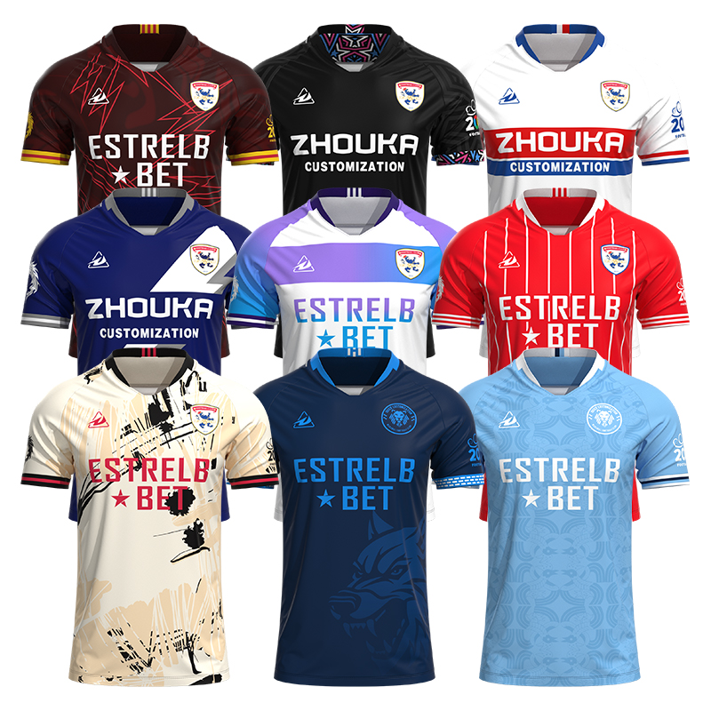 Factory OEM Custom Jacquard Fabric Sublimation Soccer Jersey Soccer Wear Jersey Shirt Breathable Qucick Dry Football T-Shirt