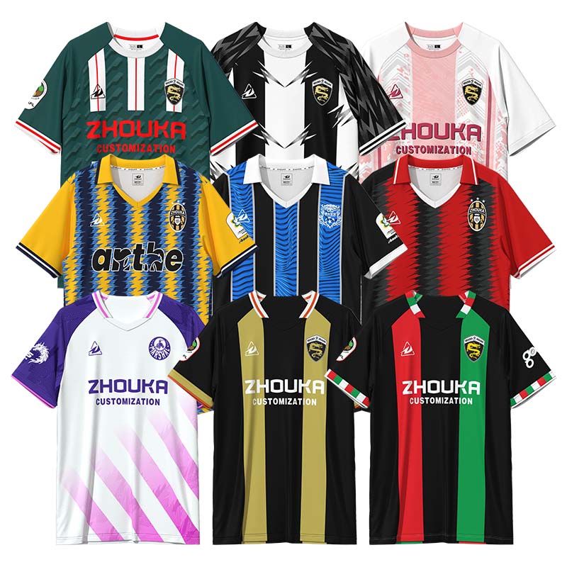 Wholesale Custom Jacquard Embroidered Sublimated Striped Retro Soccer Jersey Polyester Breathable Vintage Classic Football Shirt