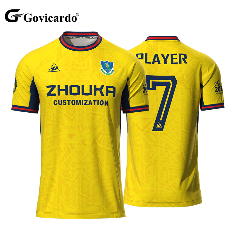 Custom Jacquard Fabric Sublimation Sponsor Logo Football T-s