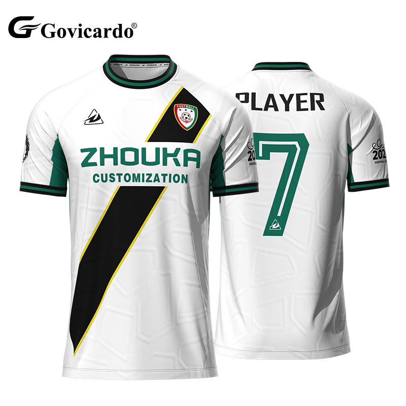 Custom Jacquard Fabric Embroidery Logo Breathable Football T