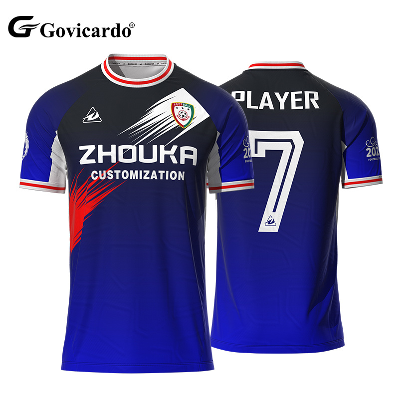 Custom Top Quality Jacquard Fabric Soccer Shirts Soccer Jers
