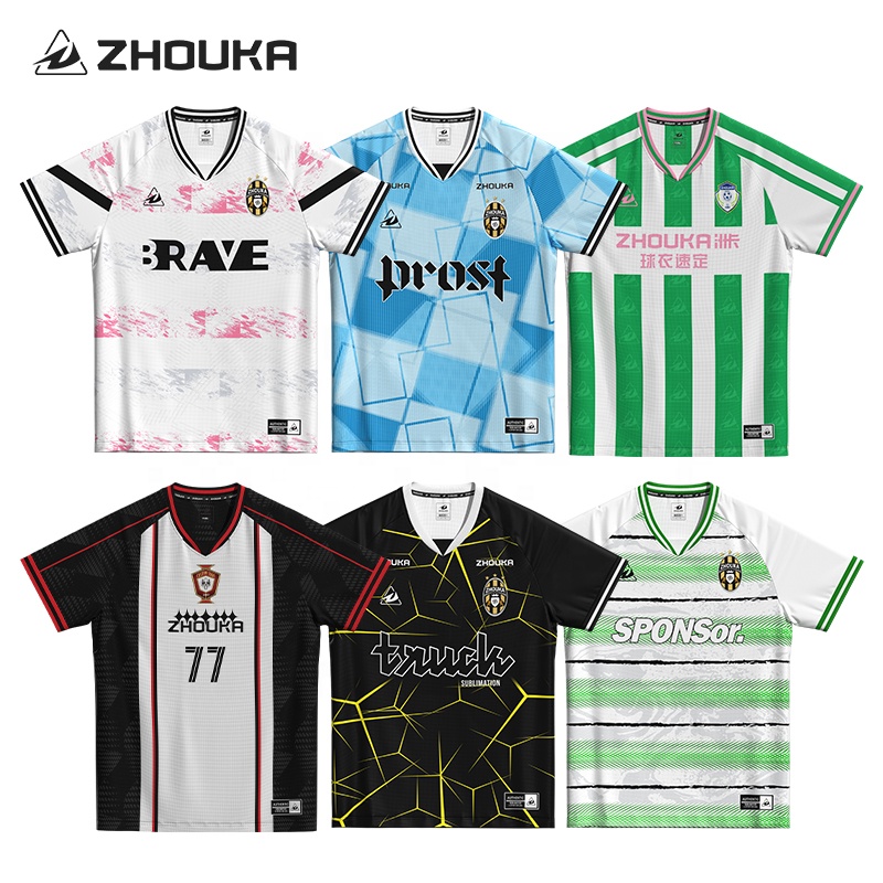 Jacquard Striped Soccer Jerseys Custom Men's Football Shirts