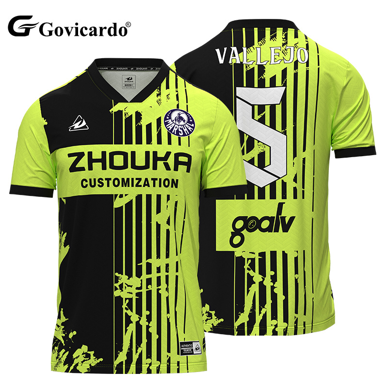OEM Custom Lightweight Jacquard Polyester Soccer Jersey Brea