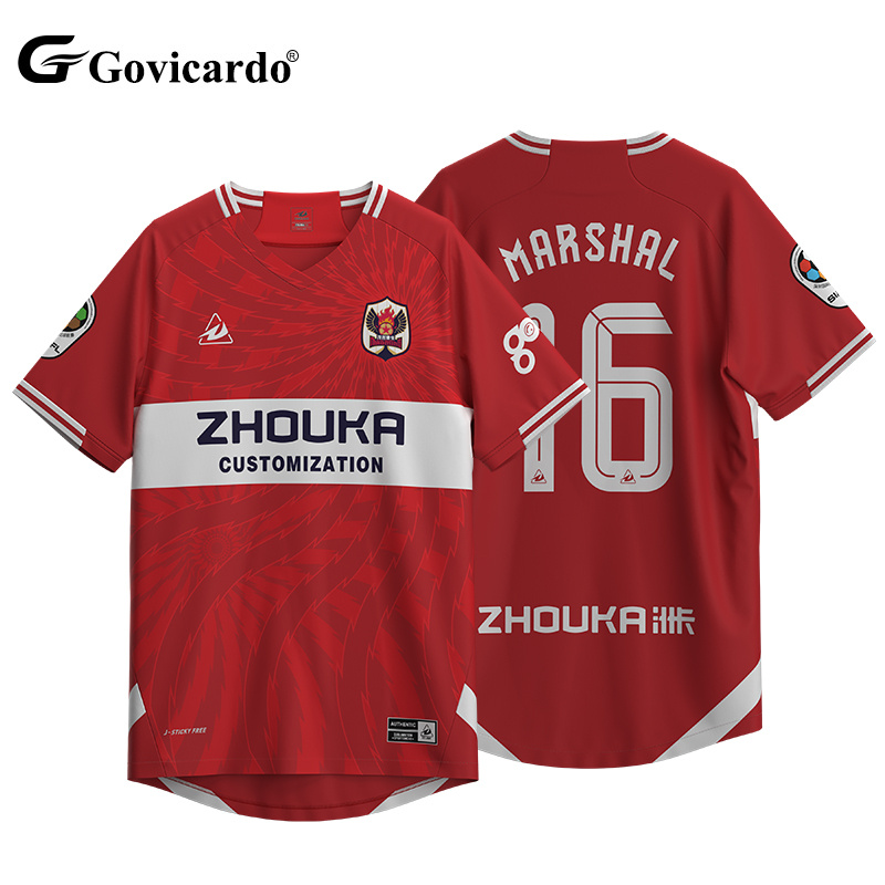 OEM Custom Jacquard Polyester Men's Retro Football Jersey Sh