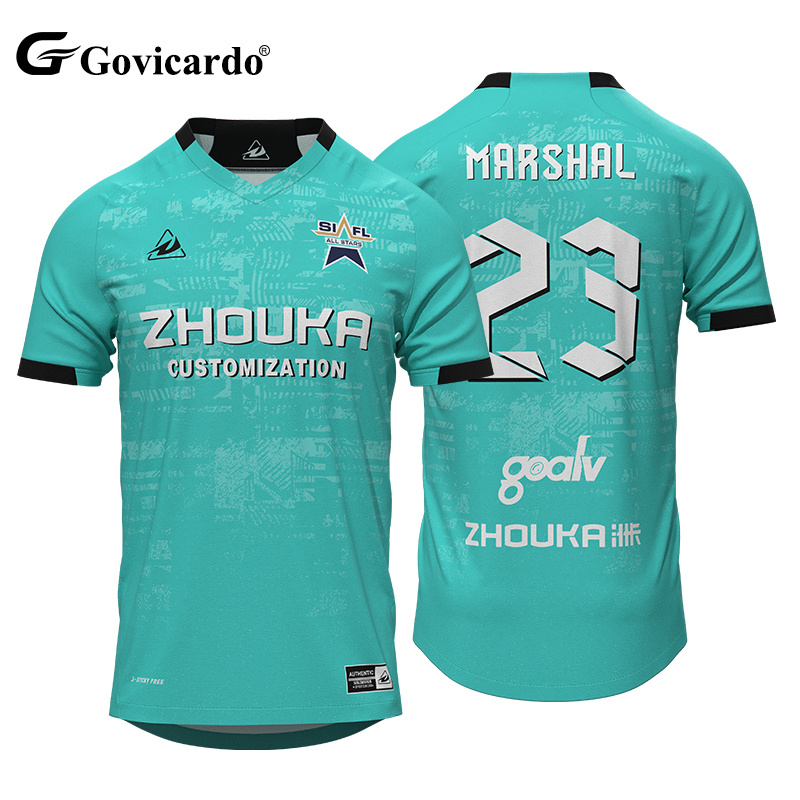 OEM Custom Design Jacquard Polyester Sublimation Pattern Embroidery Patch Logo Football Shirt Breathable Soccer Jersey Tops