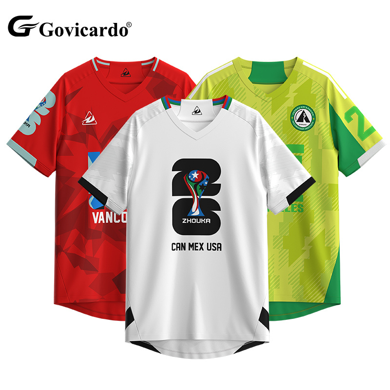 High Quality Lightweight Breathable Polyester Jacquard Soccer Jersey Team Wear Custom Design Sublimation Football Shirt for Men