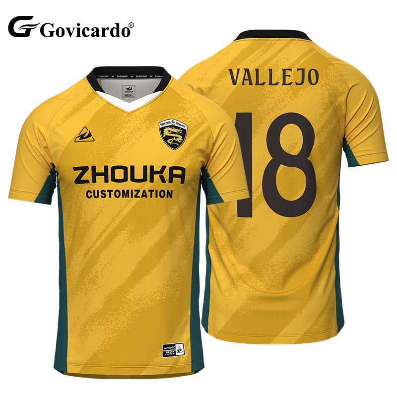 New Design High Quality Jacquard Soccer Jersey Football Shirts for Men Custom Sublimation Digital Print Team Club Soccer Uniform