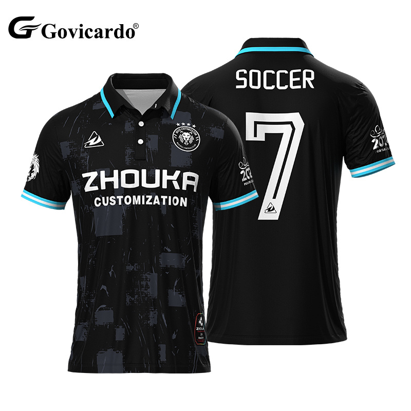 Original Quality Custom Vintage Sport Training Breathable Soccer Jersey Sublimation Printed Quick Dry Men Polo Football Shirt