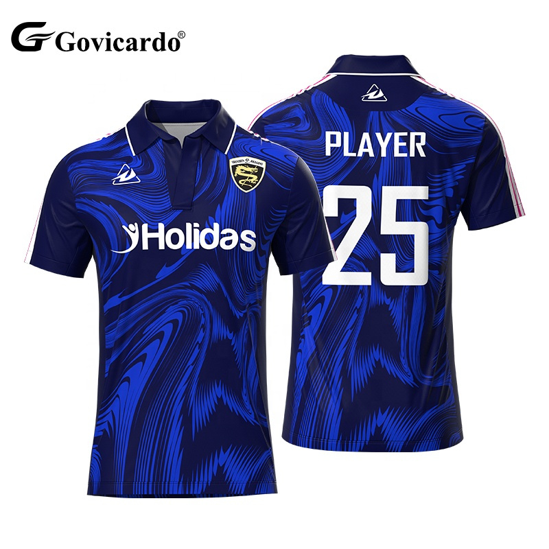 OEM Custom Service 100% Polyester Digital Printing Number Logo Soccer Jersey Sport Training Breathable Men Polo Football Shirt