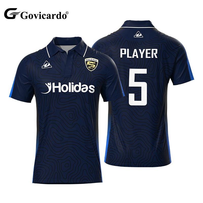Men's Sport Casual Quick Dry Soccer Jersey Custom Digital Printing Factory Automated Cutting Quick Dry Polo Football T-Shirt