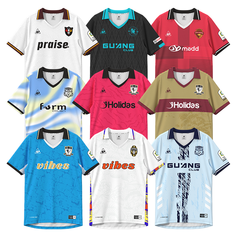 OEM Custom 100% Polyester Retro Soccer Jersey Breathable Qui