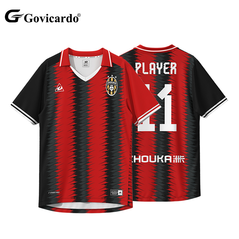Custom Black and White Stripes Streetwear Polo Soccer Jersey